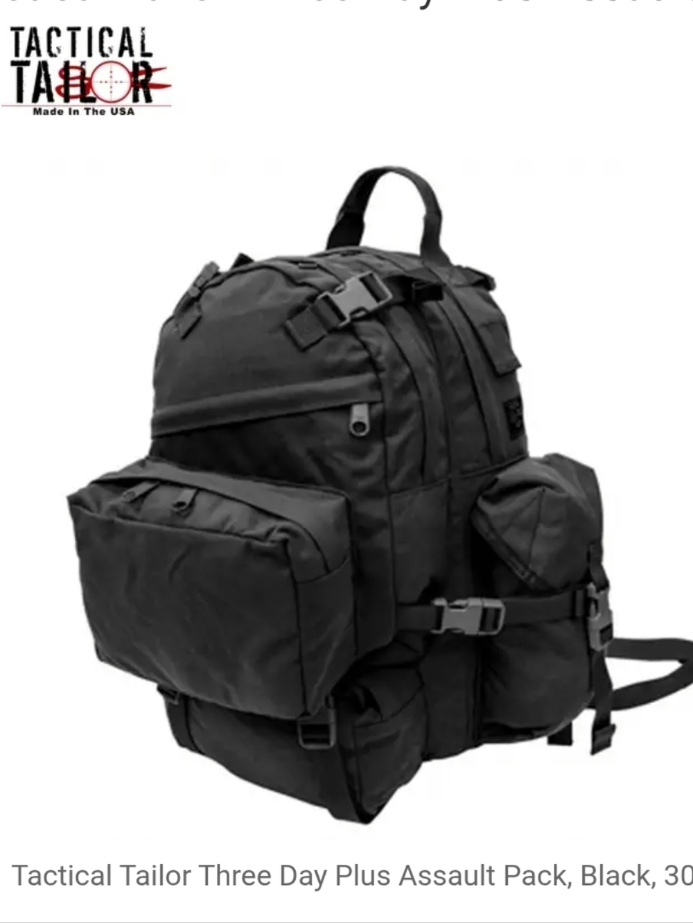 Tactical Tailor Three Day Plus Assault Pack In Black